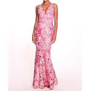 Exquisite Marchesa Anthousai Column Gown Fuchsia Sz 6, brand new & flawless!